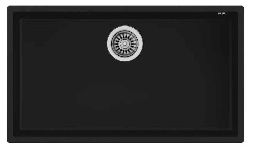 SINK SQUARE 72.40 TG 3 1/2 W / OVF SP BLACK